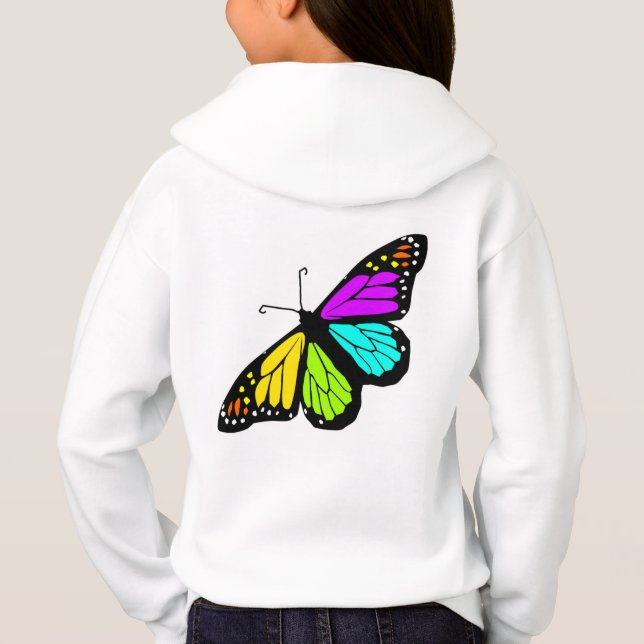 butterfly rainbow sky flowers girly friend family (Back)
