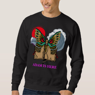 BUTTERFLY READ A BOOK, CUSTOMIZE PERSONALIZED NAME SWEATSHIRT