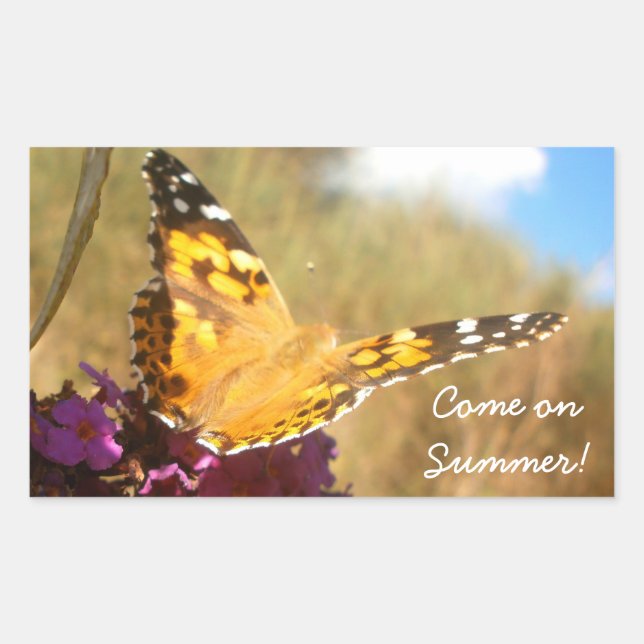 Butterfly. Rectangular Sticker (Front)