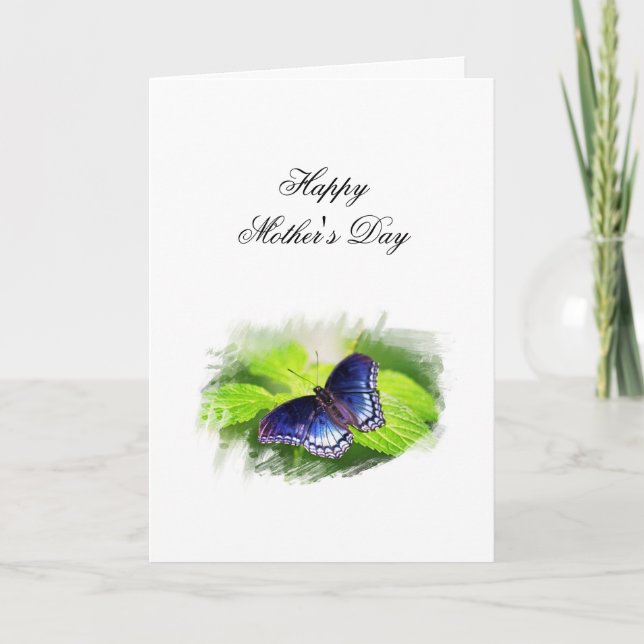 Butterfly (Red-spotted Purple) Mother's Day Holiday Card (Front)