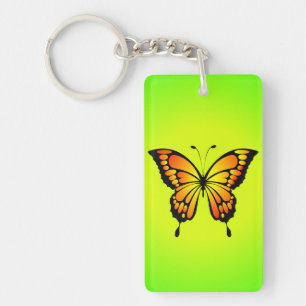 Butterfly Red Yellow Insect Illustration-20285 T-S Key Ring