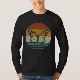 Butterfly Retro Sunset Insect Monarch Entomology T-Shirt