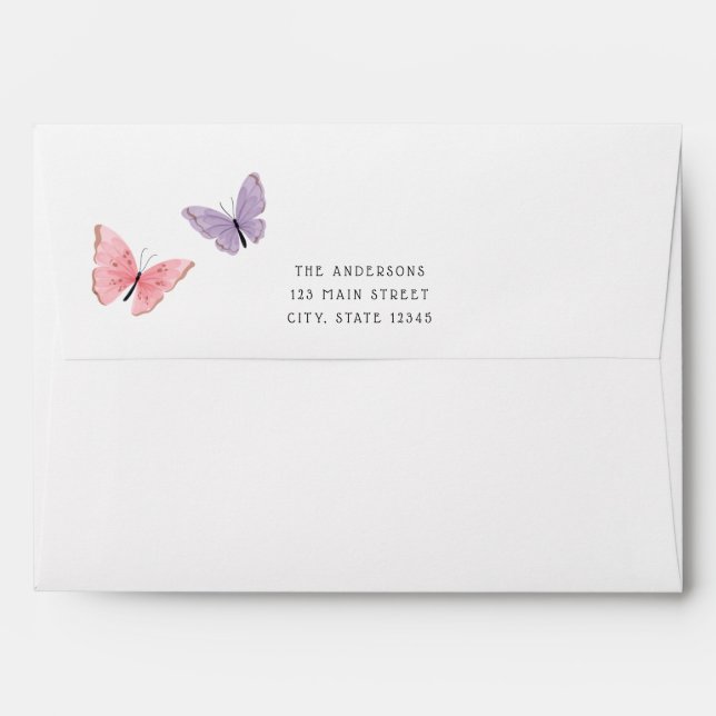 Butterfly Return Address Envelope (Back (Top Flap))