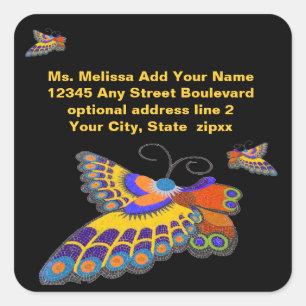 Butterfly Return Address Envelope Seals