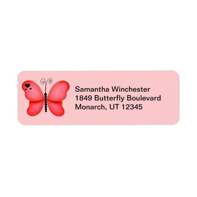Butterfly Return Address Labels (Front)