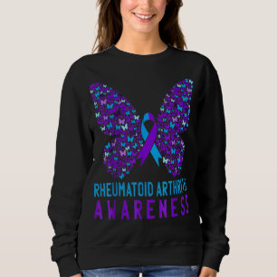 Butterfly Rheumatoid Arthritis Awareness RA Ribbon Sweatshirt