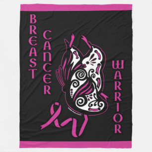 Butterfly/Ribbon...Breast Cancer Fleece Blanket