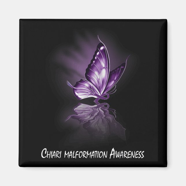 Butterfly Ribbon Chiari malformation Awareness Magnet (Front)