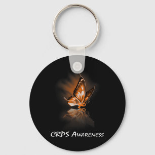 Butterfly Ribbon CRPS Awareness  Key Ring