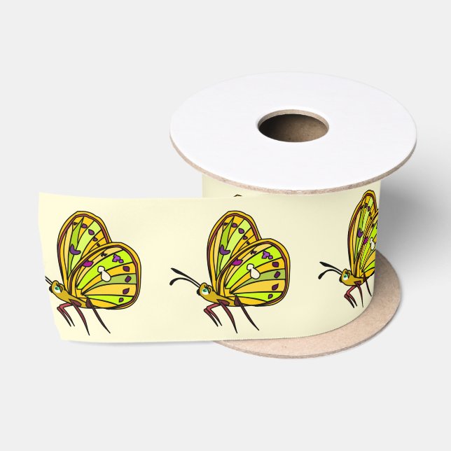 Butterfly Ribbon Drawing Satin Ribbon (Spool)