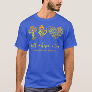 Butterfly Ribbon Faith Hope Love Childhood Cancer T-Shirt