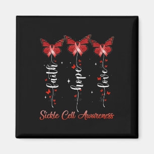 Butterfly Ribbon Faith Hope Love Sickle Cell Aware Magnet