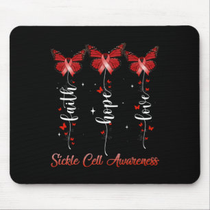 Butterfly Ribbon Faith Hope Love Sickle Cell Aware Mouse Pad