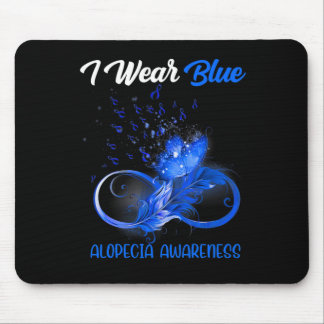 Butterfly Ribbon Feather Alopecia Awareness  Mouse Pad