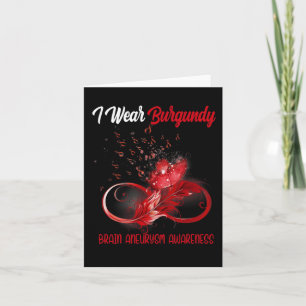 Butterfly Ribbon Feather Brain Aneurysm Awareness Card