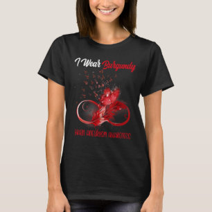 Butterfly Ribbon Feather Brain Aneurysm Awareness T-Shirt