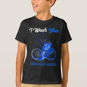 Butterfly Ribbon Feather Hydrocephalus Awareness T-Shirt