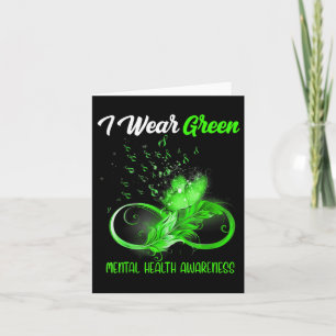 Butterfly Ribbon Feather Mental Health Awareness Card