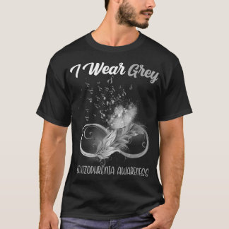 Butterfly Ribbon Feather Schizophrenia Awareness T-Shirt