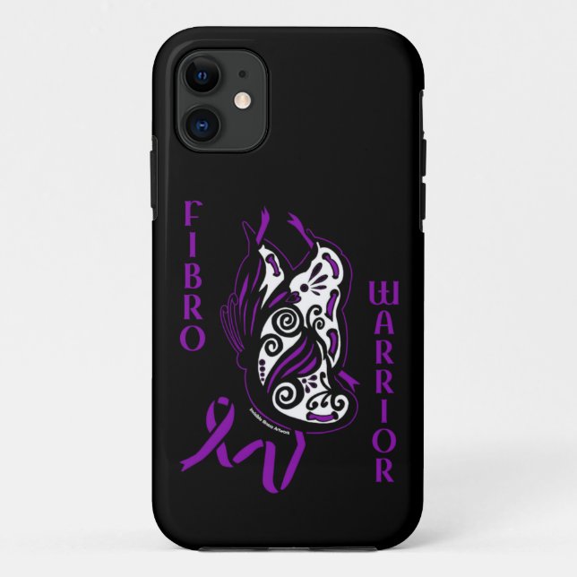 Butterfly/Ribbon...Fibro Case-Mate iPhone Case (Back)