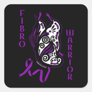 Butterfly/Ribbon...Fibro Square Sticker