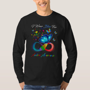 Butterfly Ribbon In April We Wear Blue Autism Awar T-Shirt