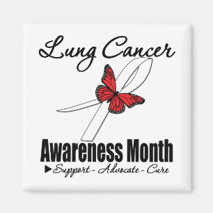 Butterfly Ribbon - Lung Cancer Awareness Month Magnet