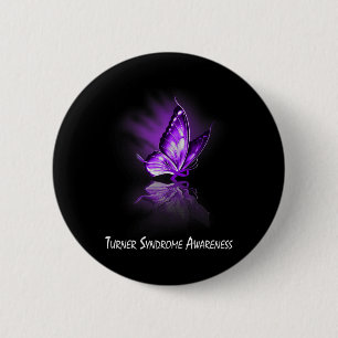 Butterfly Ribbon Turner Syndrome Awareness 6 Cm Round Badge