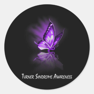Butterfly Ribbon Turner Syndrome Awareness  Classic Round Sticker