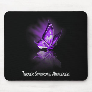 Butterfly Ribbon Turner Syndrome Awareness  Mouse Pad