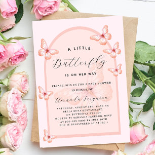 Butterfly rose gold arch Baby Shower Invitation