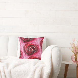 Butterfly Rose Painting by Alfred Fox Cushion