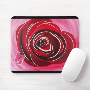 Butterfly Rose Painting by Alfred Fox Mouse Pad