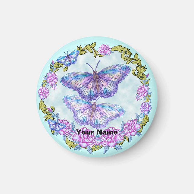Butterfly  Roses  magnet (Front)
