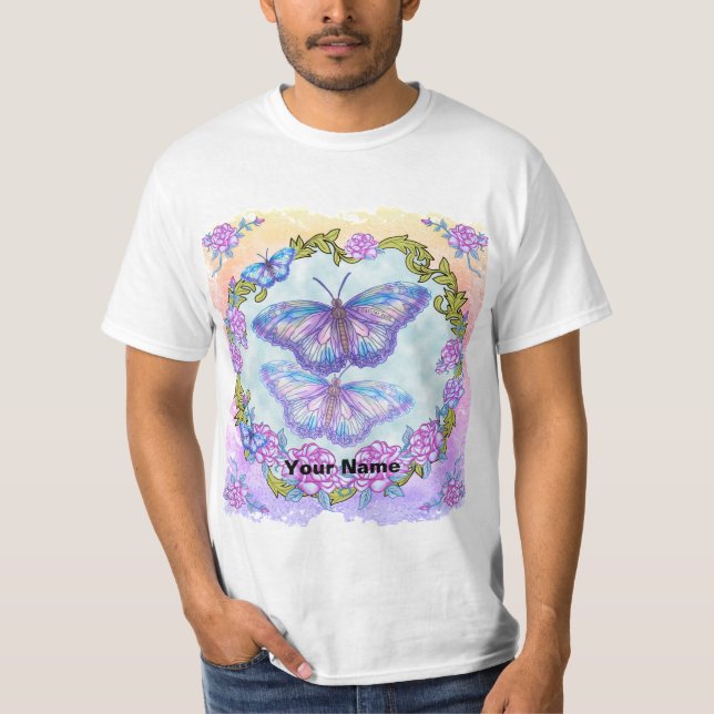 Butterfly Roses  T-Shirt (Front)