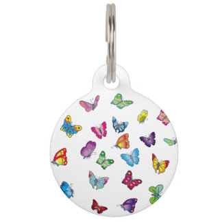 Butterfly Round Large Pet Tag