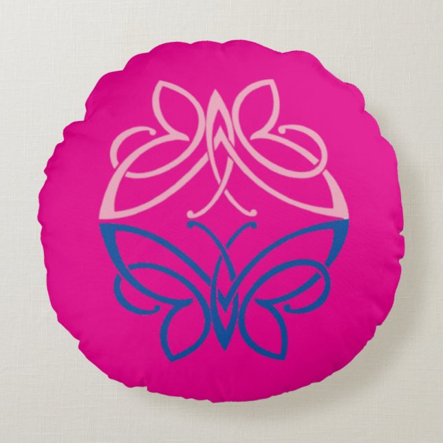 Butterfly Round Pillow (Front)