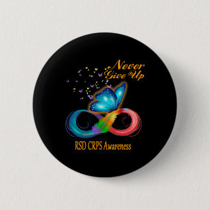 Butterfly Rsd Crps Awareness  6 Cm Round Badge
