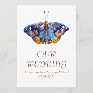 Butterfly, Rustic Canvas Wedding Invitation