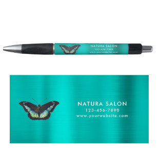 Butterfly Salon Business Promotional Metallic Teal
