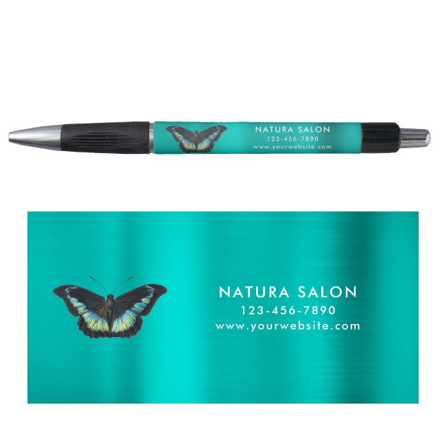 Butterfly Salon Business Promotional Metallic Teal (Creator Uploaded)