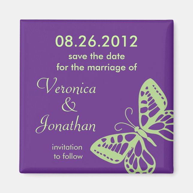 Butterfly Save the Date Magnet (Front)