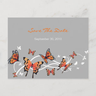 Butterfly Save The Date Wedding Announcement Postcard