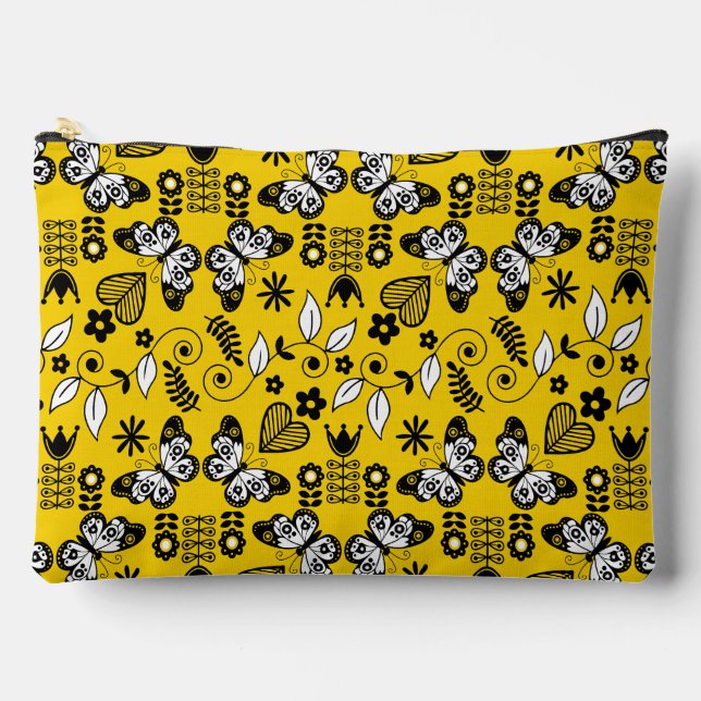 Butterfly Scandinavian folk art  Accessory Pouch (Front)