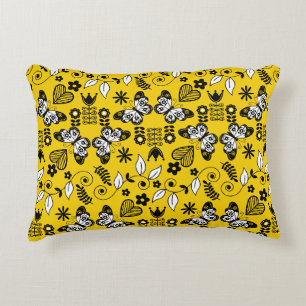 Butterfly Scandinavian folk art  Decorative Cushion