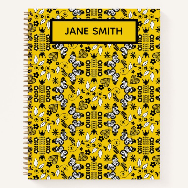 Butterfly Scandinavian folk art  Notebook (Front)