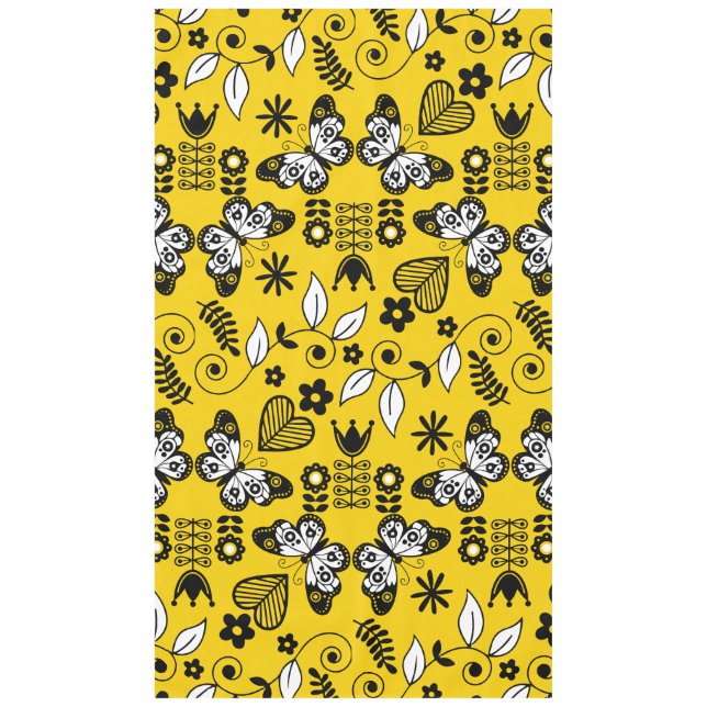 Butterfly Scandinavian folk art  Tablecloth (Front)