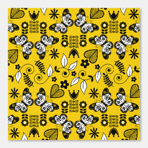 Butterfly Scandinavian folk art  Wallpaper