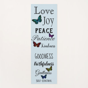Butterfly Scripture Blue Yoga Mat