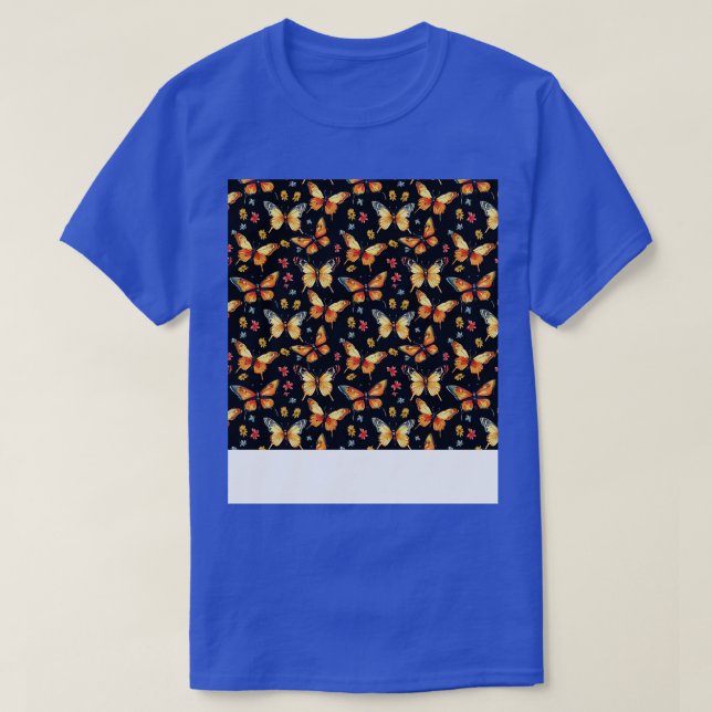 Butterfly Seamless Pattern Boho Cute Spring Insect T-Shirt (Design Front)